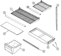 SHELVES & ACCESSORIES Diagram and Parts List for GT2123NEHW  Maytag Refrigerator
