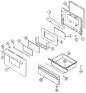 DOOR / DRAWER Diagram and Parts List for CGS1740ADT  Magic Chef Range