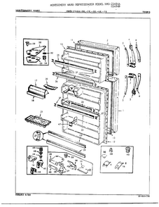 Doors Diagram and Parts List for 21484B  Admiral Refrigerator
