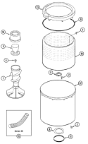 TUB Diagram and Parts List for MAV5057AWW  Maytag Washer