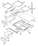 SHELVES & ACCESSORIES Diagram and Parts List for MTB1955DRW  Maytag Refrigerator