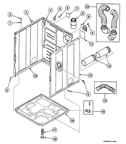 Cabinet Diagram and Parts List for SSEY07WF  Speed Queen Dryer