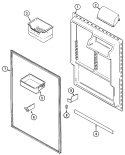 FRESH FOOD INNER DOOR Diagram and Parts List for MTB2455DRB  Maytag Refrigerator