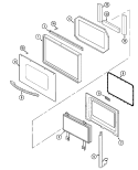 DOOR Diagram and Parts List for MEW5530BAW  Maytag Wall Oven