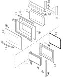 DOOR (UPPER & LOWER - MEW6627BAS) Diagram and Parts List for MEW6627BAS  Maytag Wall Oven