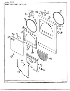 Door Diagram and Parts List for 7751A77  Norge Dryer