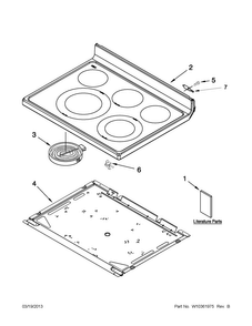 Cooktop Parts Diagram and Parts List for MER7664XB0  Maytag Range