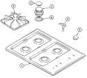 TOP ASSEMBLY Diagram and Parts List for MGC5430ADW  Maytag Cooktop