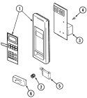 Part Location Diagram of 56001189 Whirlpool BUTTON, DOOR (WHT)