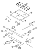 Part Location Diagram of 74004362 Whirlpool VALVE, BURNER (REAR)