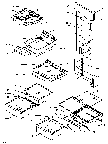 Shelving & Drawers Diagram and Parts List for SSD522SW-P1184702WW  Amana Refrigerator