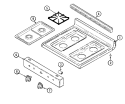 TOP ASSEMBLY Diagram and Parts List for MBR4450BGH  Maytag Range
