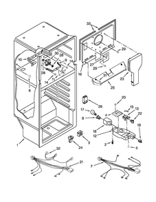 Liner Parts Diagram and Parts List for A8TXNWFBW00  Amana Refrigerator