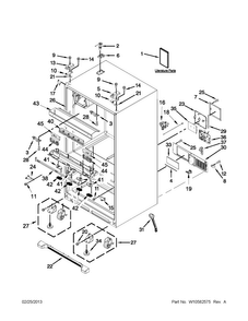 Cabinet Parts Diagram and Parts List for 5MFX257AA001  Maytag Refrigerator