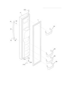 Freezer Door Diagram and Parts List for CRSH266MW3  Crosley Refrigerator