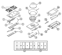 TOP ASSEMBLY / GAS CONTROLS Diagram and Parts List for DGRC2485GWOK  Dynasty Range