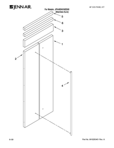 Panel Kit Parts Diagram and Parts List for JPK48SNXWES00  Jenn-Air Refrigerator
