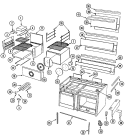 OVEN BODY / GAS CONTROLS Diagram and Parts List for DGRC2485GWOK  Dynasty Range