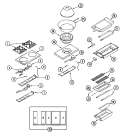 TOP ASSEMBLY / GAS CONTROLS Diagram and Parts List for DGR605GCBWOK  Maytag Smoker