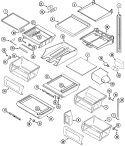 SHELVES & ACCESSORIES (BISQUE) Diagram and Parts List for GS2788EKDQ  Maytag Refrigerator