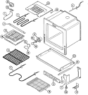 OVEN / BASE Diagram and Parts List for MER5755AAW  Maytag Range