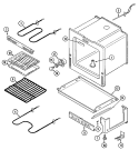 OVEN / BASE Diagram and Parts List for CER1360BCW  Magic Chef Range