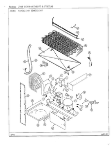 Unit Compartment And System Diagram and Parts List for 321340  Admiral Refrigerator