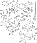 SHELVES & ACCESSORIES Diagram and Parts List for JSD2789DES  Jenn-Air Refrigerator