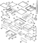 SHELVES & ACCESSORIES Diagram and Parts List for MSD2756GEW  Maytag Refrigerator