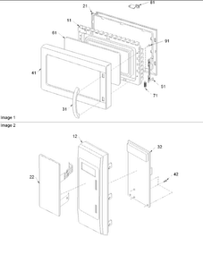 Door & Controller Diagram and Parts List for ACM1580AS-PACM1580AS0  Amana Microwave
