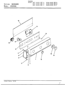 Backguard Diagram and Parts List for 6440A REV J Norge Washer