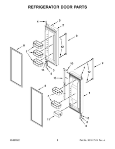 Refrigerator Door Parts Diagram and Parts List for MFF2055FRZ03  Maytag Refrigerator