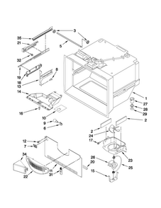 Freezer Liner Parts Diagram and Parts List for MFD2562VEM6  Maytag Refrigerator
