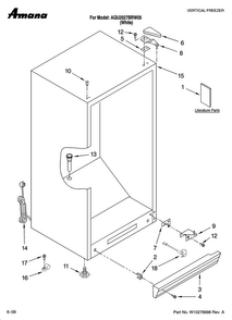 Cabinet Parts Diagram and Parts List for AQU2027BRW05  Amana Freezer