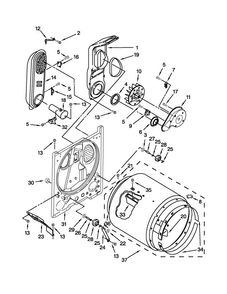 Bulkhead Parts Diagram and Parts List for MGDC200XW4  Maytag Dryer