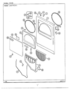 Door Page 2 Diagram and Parts List for LNC7741A71  Maytag Dryer