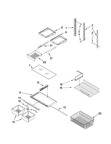 Shelf Parts Diagram and Parts List for AB1924PEKS4  Amana Refrigerator