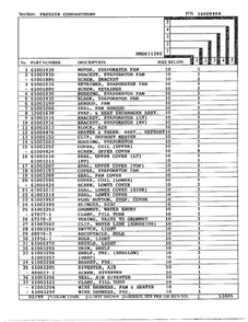Freezer Compartment Page 2 Diagram and Parts List for HMG611390  Admiral Refrigerator