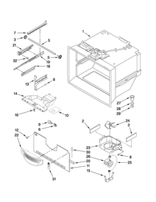 Freezer Liner Parts Diagram and Parts List for ABB1927VEB2  Amana Refrigerator
