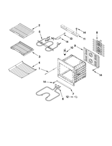 Internal Oven Parts Diagram and Parts List for JMW3430WR01  Jenn-Air Microwave