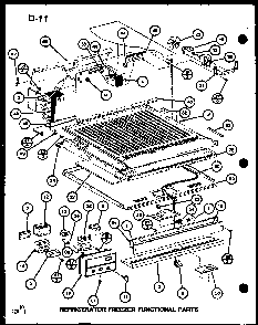 Refrigerator Freezer Functional Parts Diagram and Parts List for TC22G-P76512-10W  Amana Refrigerator