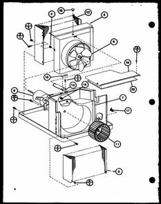 Evaporator And Fan Motor Diagram and Parts List for 1095R P69684-4R Amana Air Conditioner