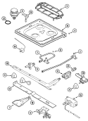 Part Location Diagram of 74003928 Whirlpool COOKTOP