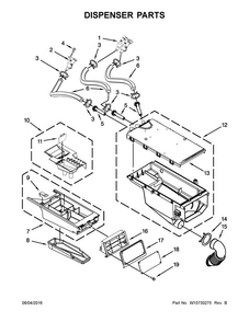 Dispenser Parts Diagram and Parts List for MHN33PDCXW0  Maytag Washer