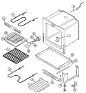 OVEN / BASE Diagram and Parts List for PER5510AAQ  Maytag Range
