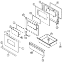 DOOR / DRAWER Diagram and Parts List for PER5510AAQ  Maytag Range
