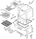 OVEN / BASE Diagram and Parts List for MER6750AAW  Maytag Microwave Oven Combo