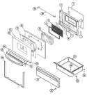 DOOR / DRAWER (AAB, AAQ, AAW) Diagram and Parts List for MER6750AAW  Maytag Microwave Oven Combo