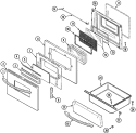 DOOR / DRAWER (AAC) Diagram and Parts List for MER6750AAW  Maytag Microwave Oven Combo