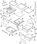 SHELVES & ACCESSORIES Diagram and Parts List for KG57U95SKD  Maytag Refrigerator